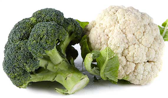 Broccoli og blomkål er korsblomstrede grøntsager, der tilsyneladende styrker celler i mavatarm-systemet, som hindrer fødevareallergier.